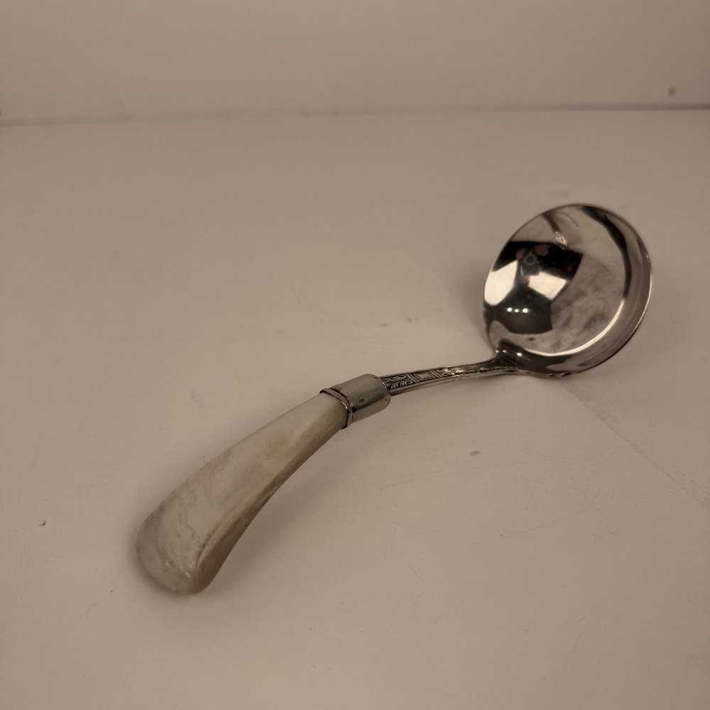 Victorian Mother Of Pearl And Silver Small Ladle